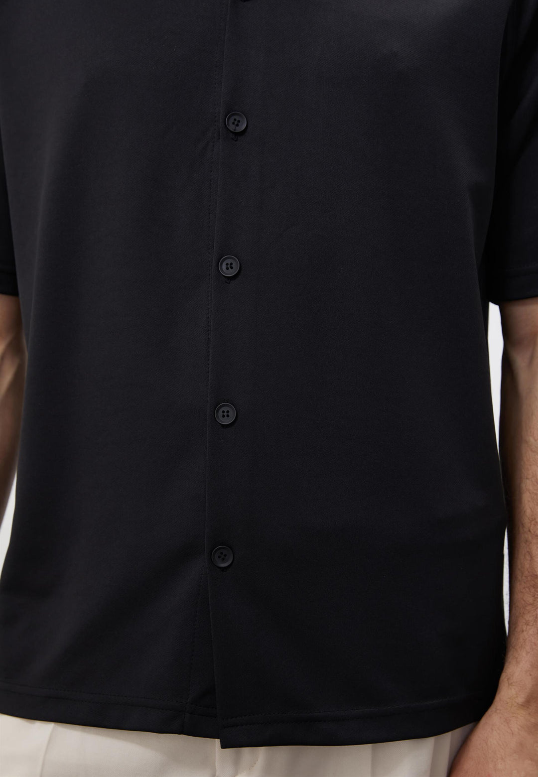 Camisa de manga corta oversize negra para hombre - Wessi