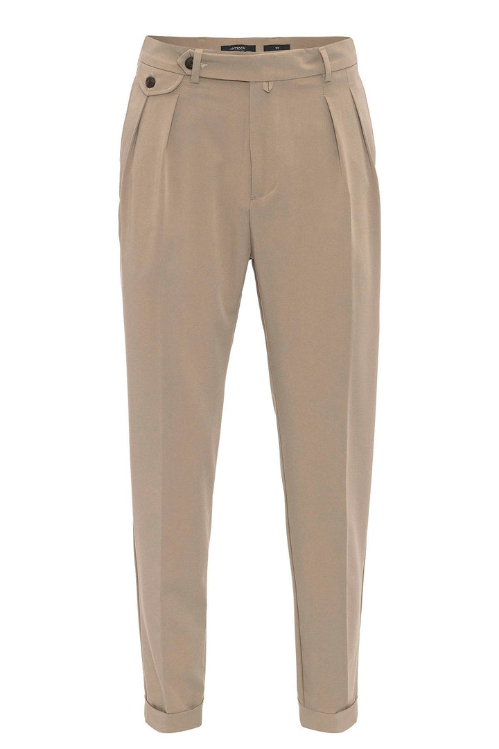 Pantalón de hombre beige plisado de talle alto - Wessi