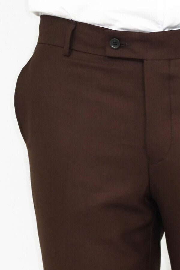 Pantalon homme uni marron - Wessi
