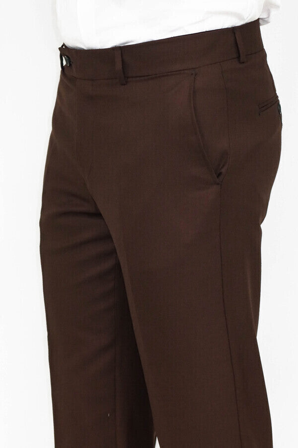 Pantalon homme uni marron - Wessi
