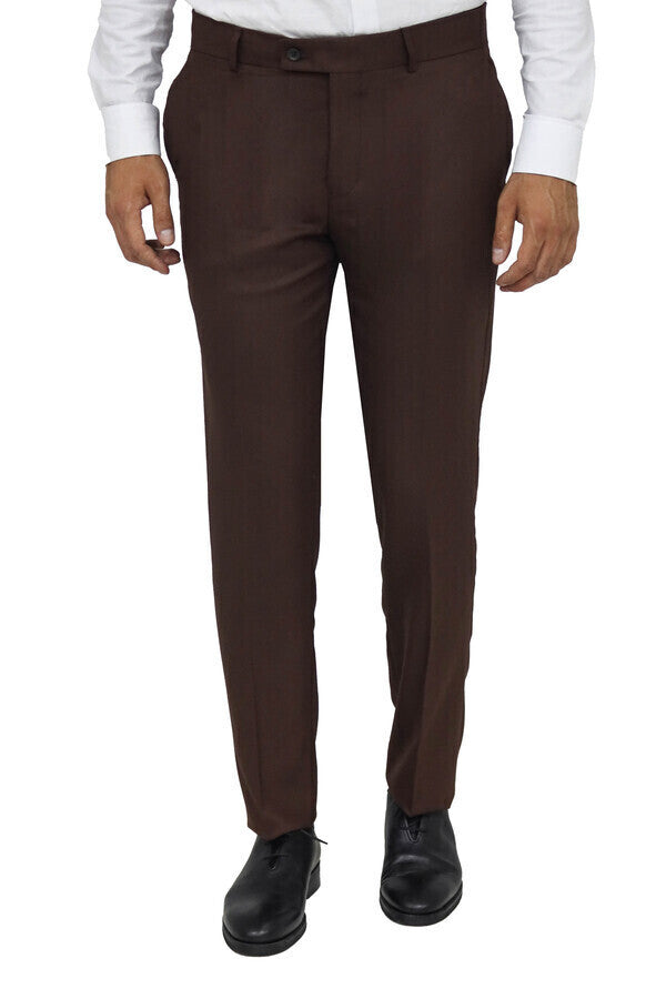 Pantalon homme uni marron - Wessi