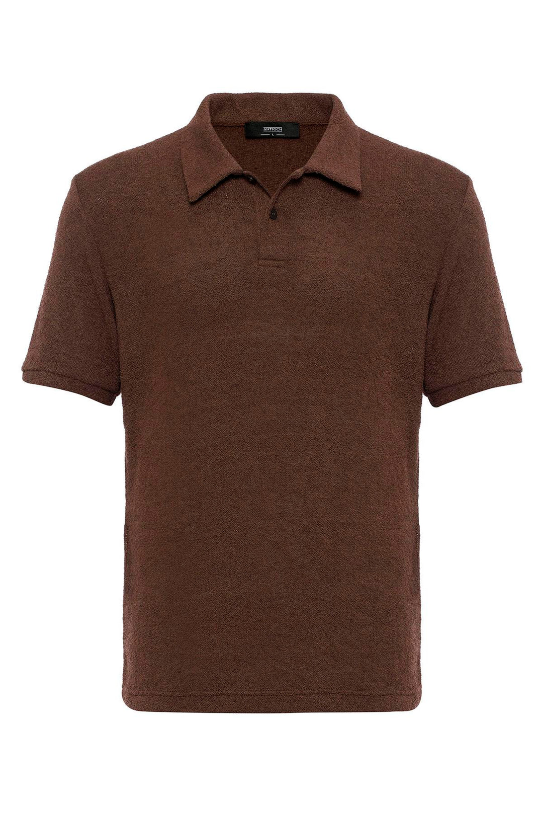 Camiseta de hombre de punto con cuello polo marrón - Wessi