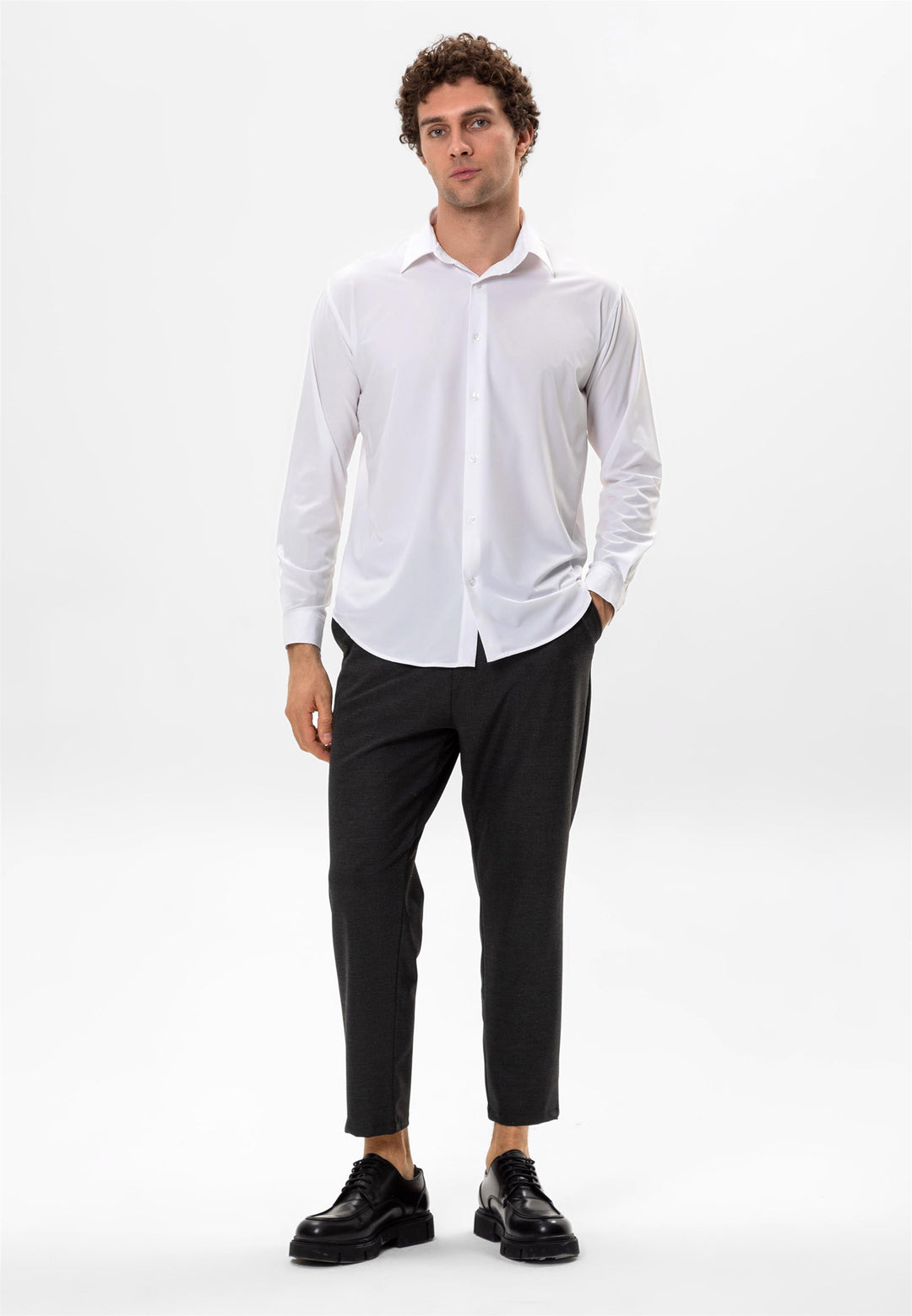 Men's White Comfortable Fit  Shirt - Wessi