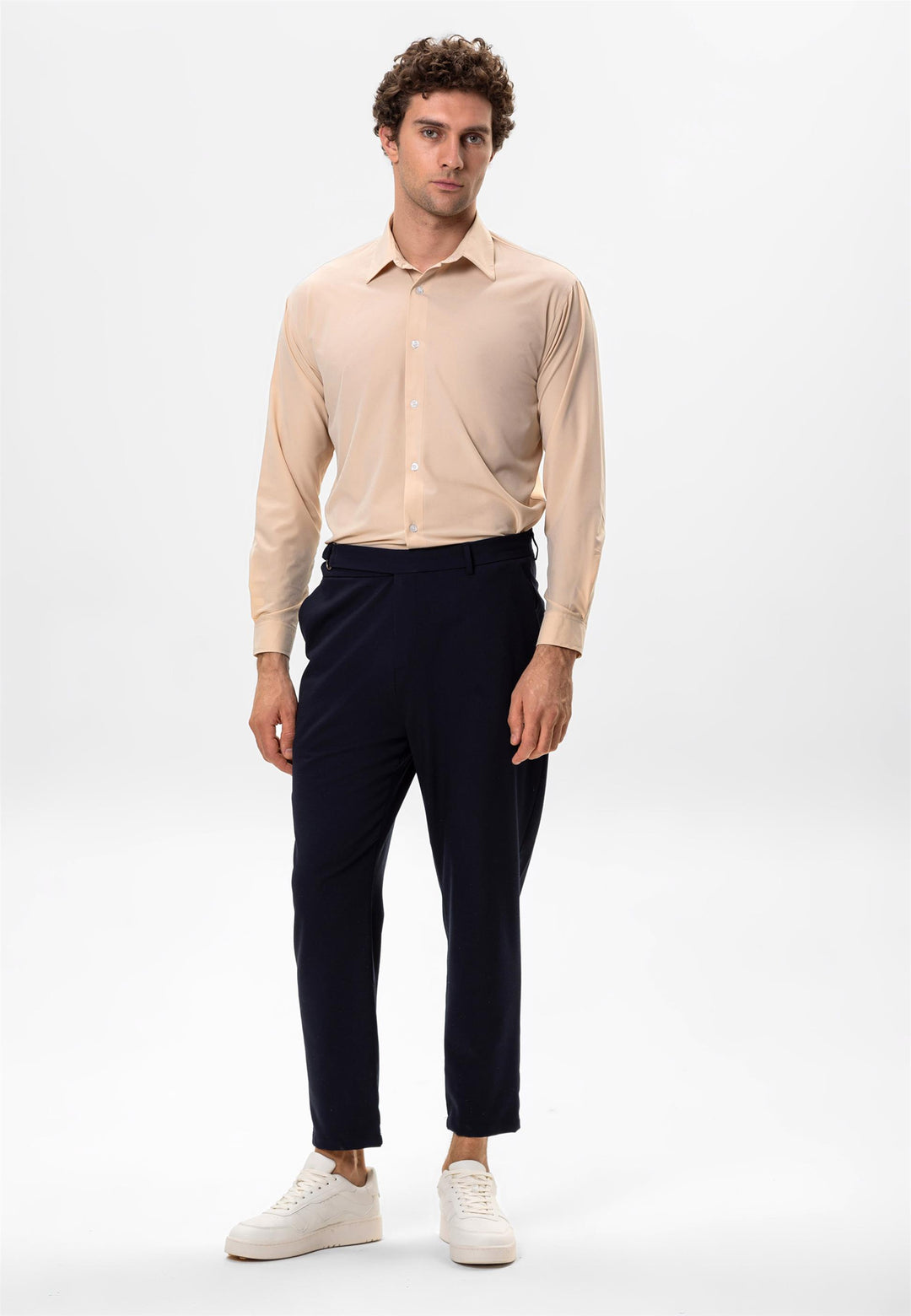 Camisa Hombre Beige Ajuste Cómodo - Wessi