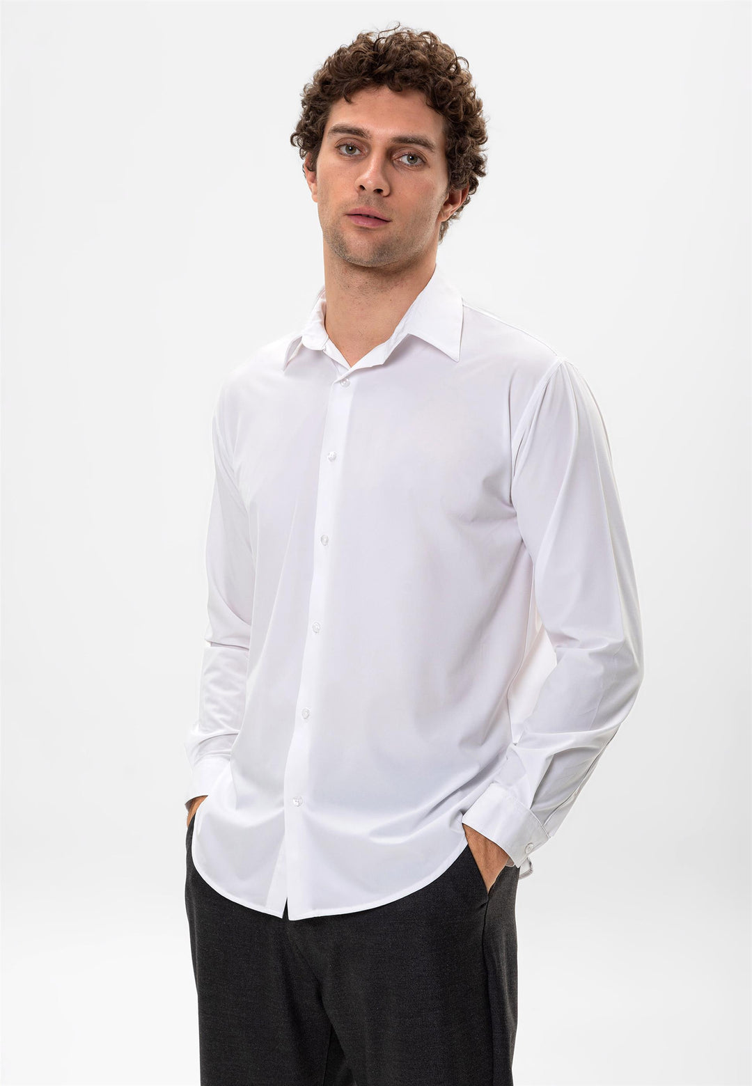 Men's White Comfortable Fit  Shirt - Wessi