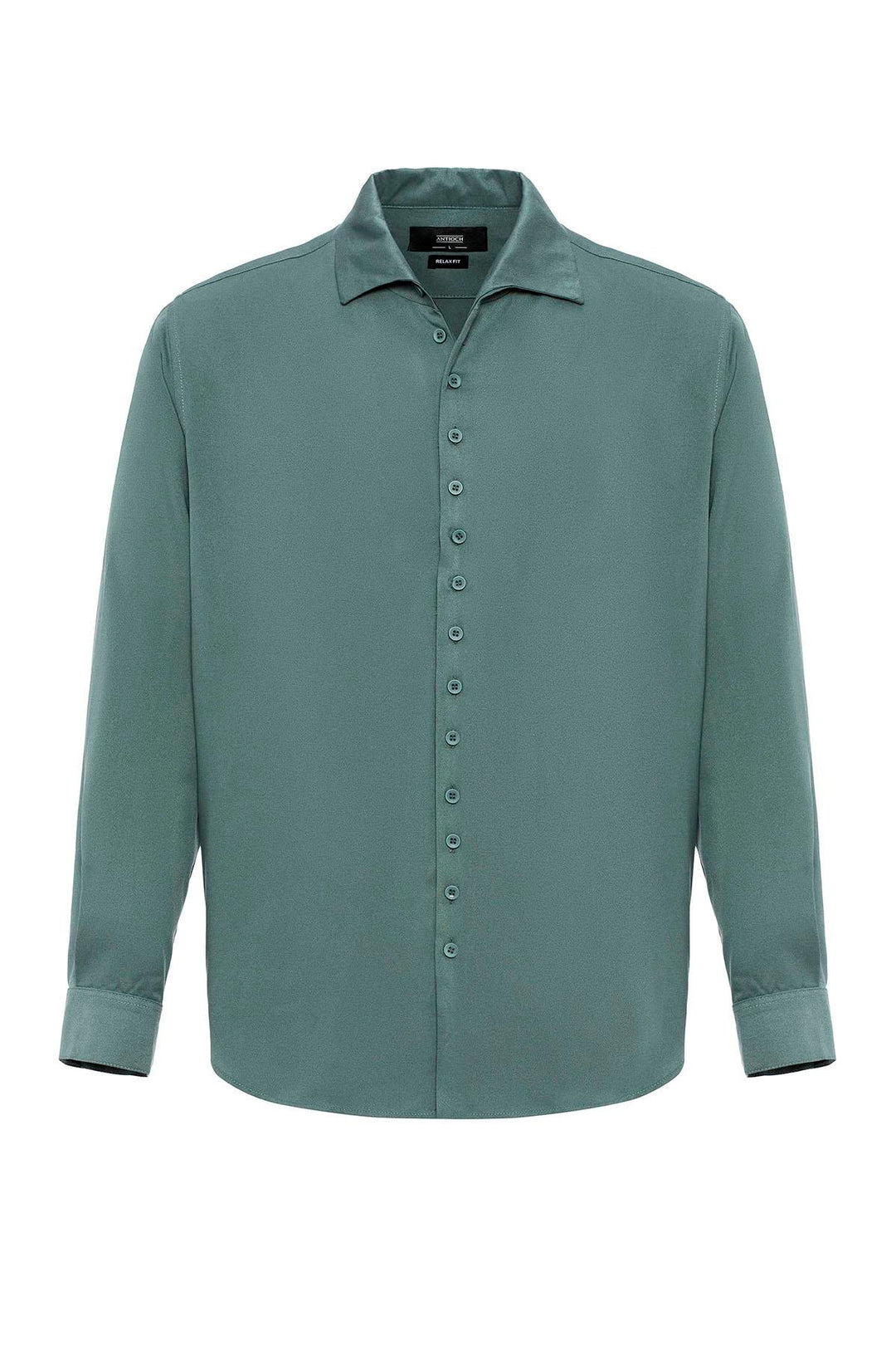 Camisa de hombre verde regular fit con cuello camp - Wessi