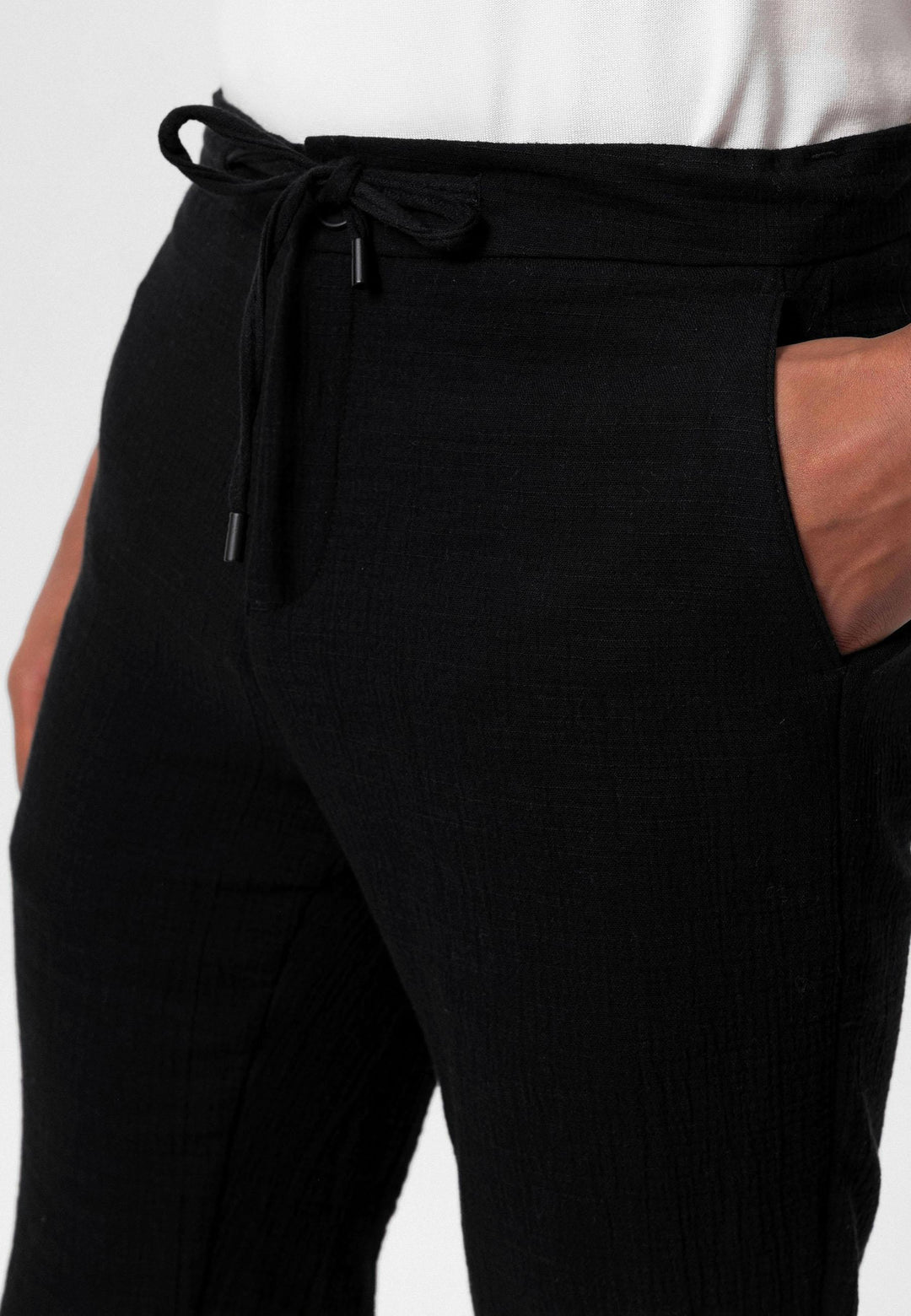 Pantalón de hombre con cordón regular negro - Wessi