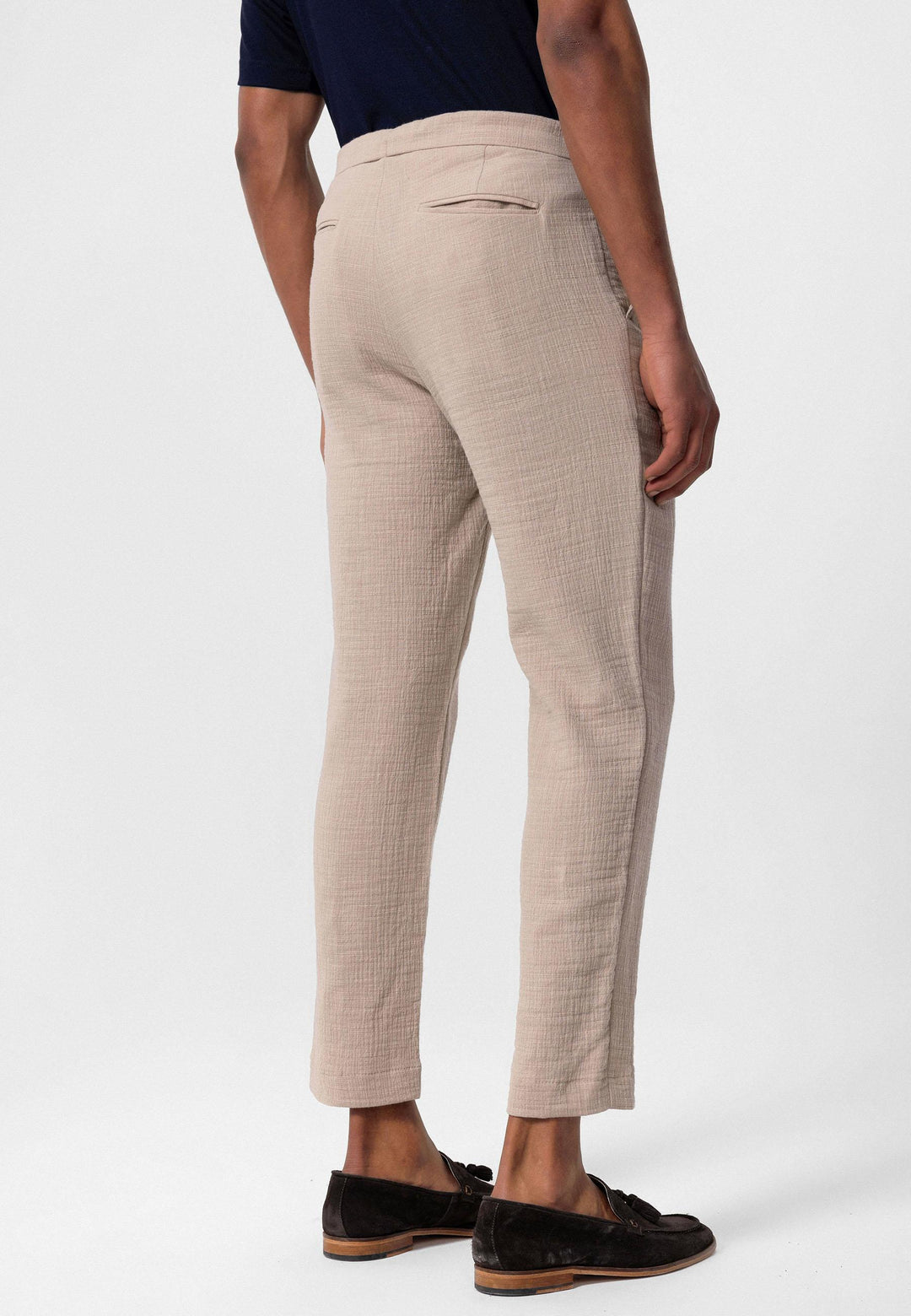 Pantalón de hombre beige con cordón regular fit - Wessi