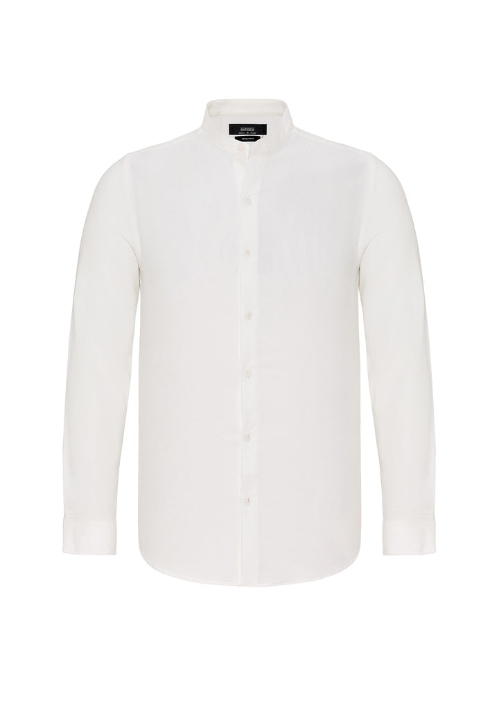 Men's White Regular Fit Classic Collar  Shirt - Wessi