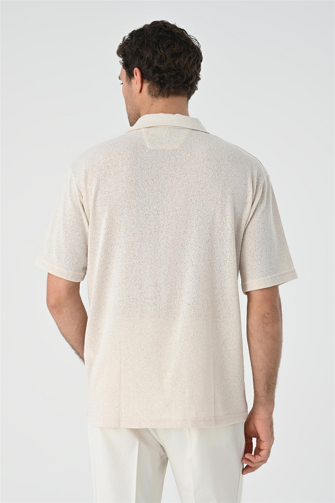 Camisa de punto de hombre beige claro Relax Fit - Wessi