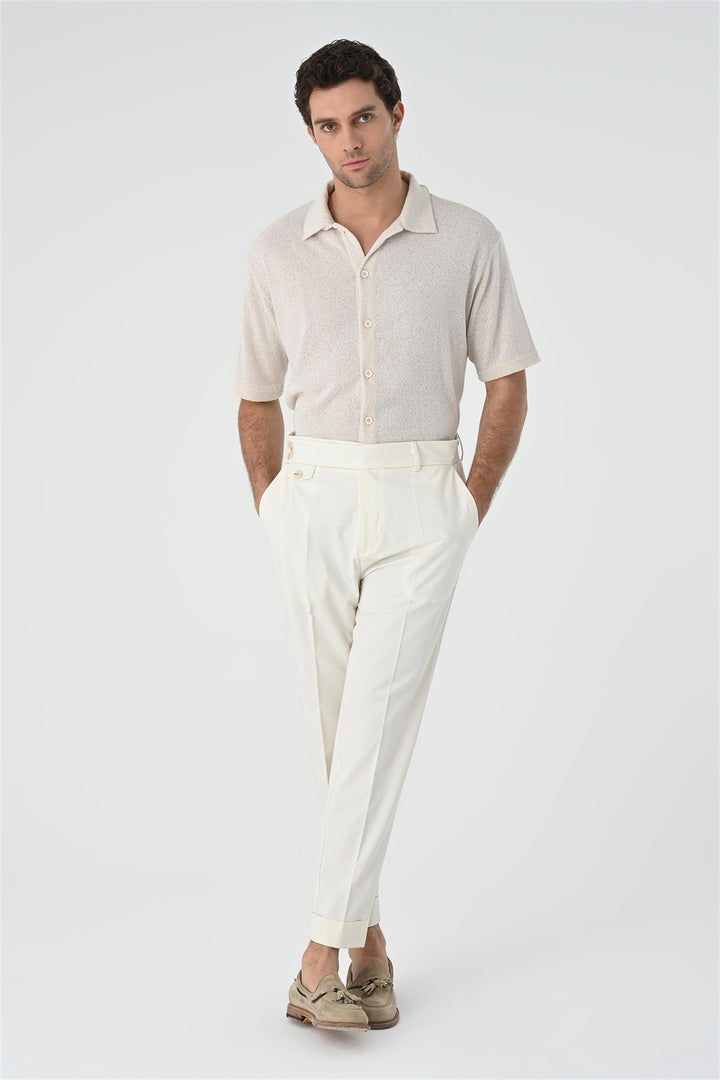 Camisa de punto de hombre beige claro Relax Fit - Wessi