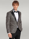 Flower Embroidered Pattern Black Men Prom Blazer - Wessi