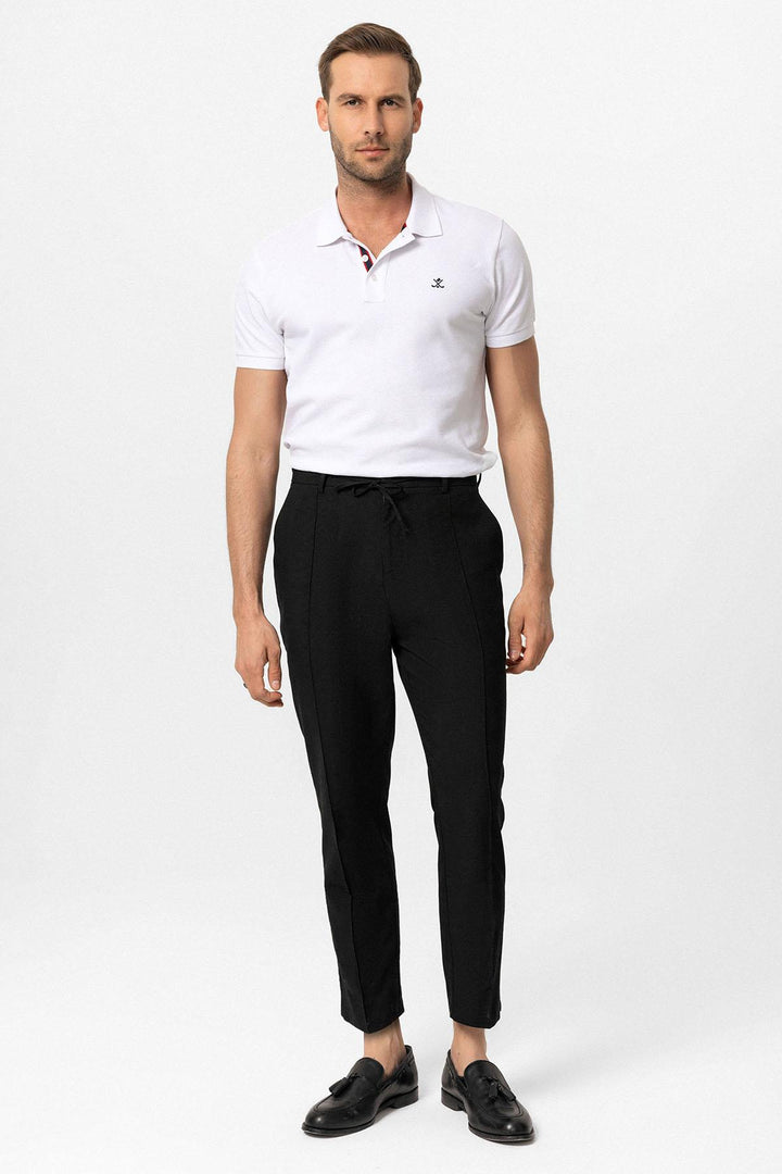 Pantalón Boyfriend Lino Negro Hombre - Wessi