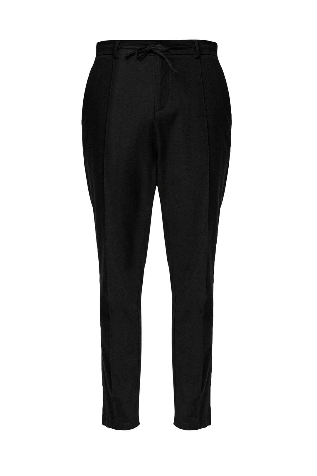 Men's Black Boyfriend Linen Pants - Wessi