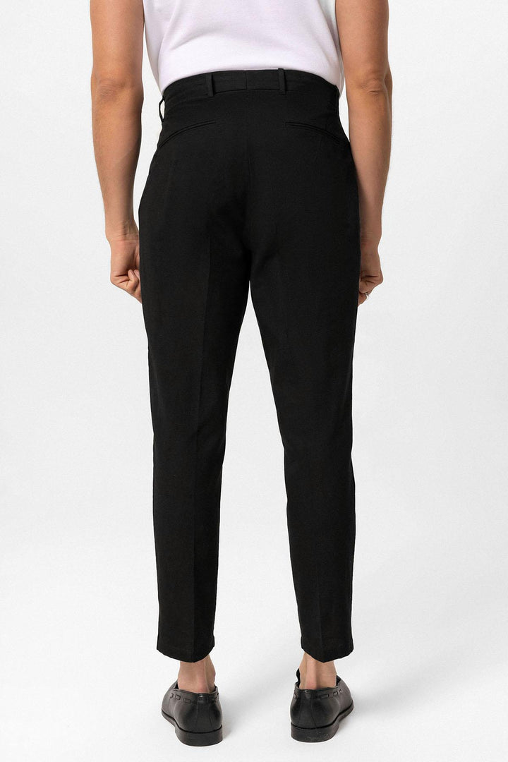 Men's Black Boyfriend Linen Pants - Wessi