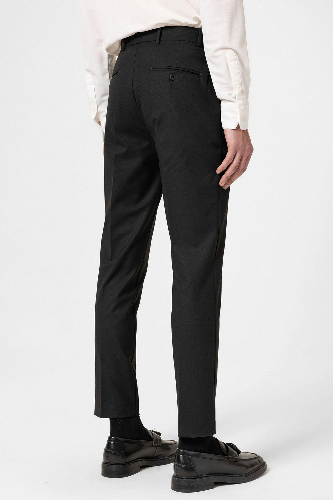 Black High Waisted Classic Men Trousers - Wessi