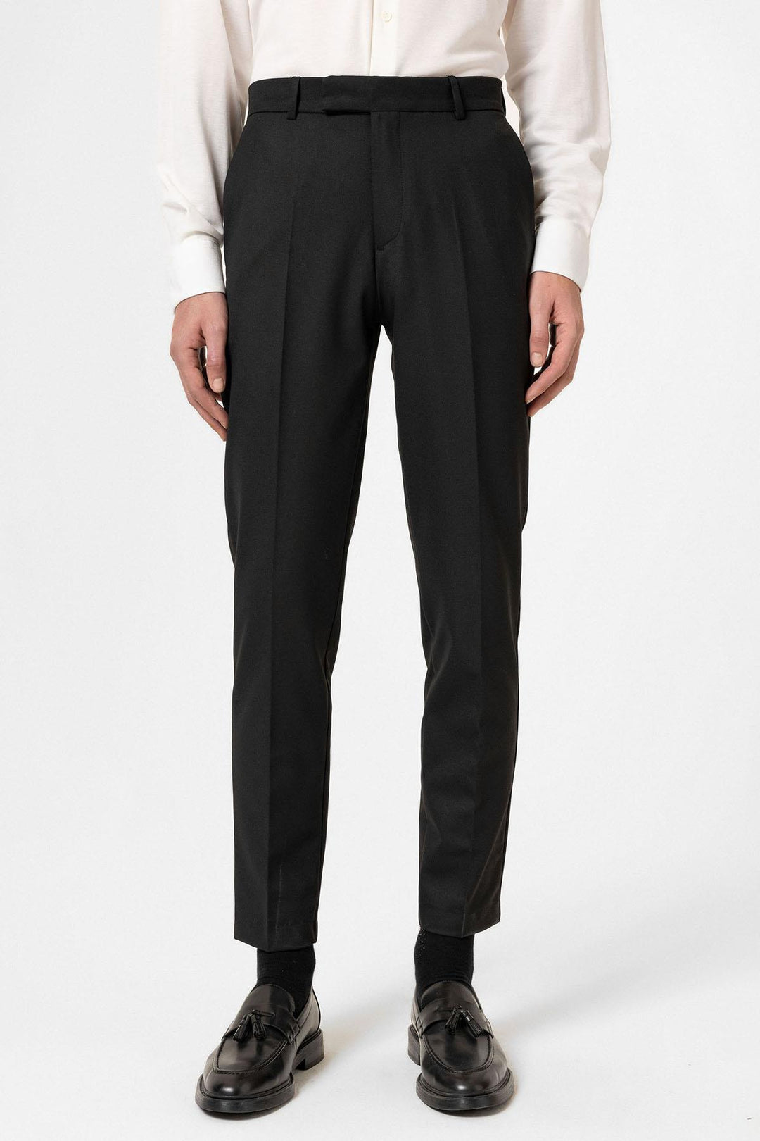 Black High Waisted Classic Men Trousers - Wessi