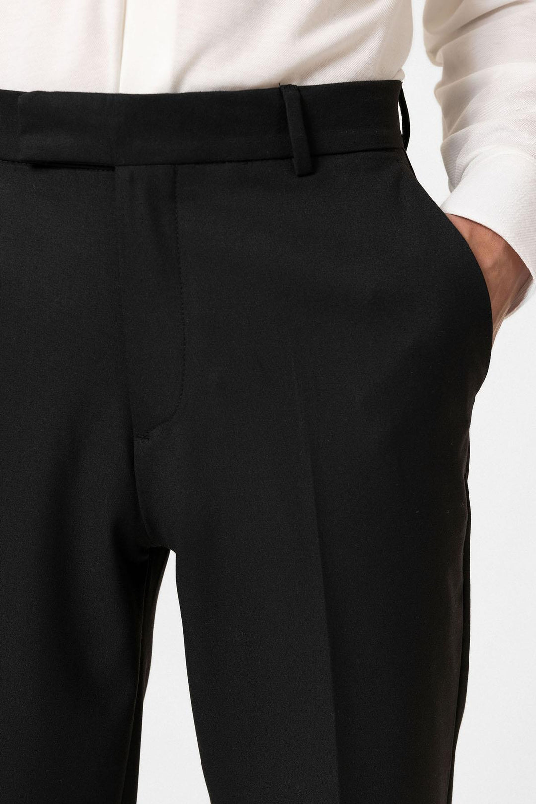 Black High Waisted Classic Men Trousers - Wessi