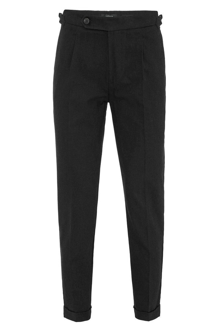 High Waist Pleated Double Leg Men's Trousers - Wessi