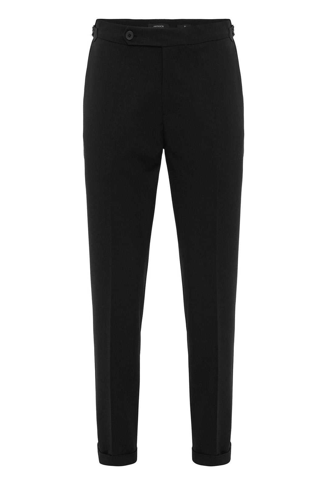 Pantalón negro de corte regular y cintura alta para hombre - Wessi