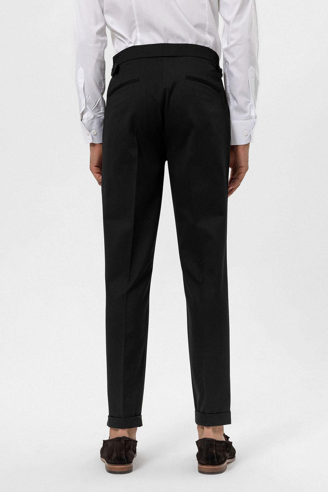 Pantalón negro de corte regular y cintura alta para hombre - Wessi