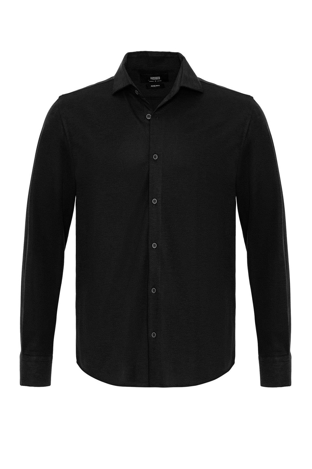 Camisa tejida de hombre negra slim fit - Wessi