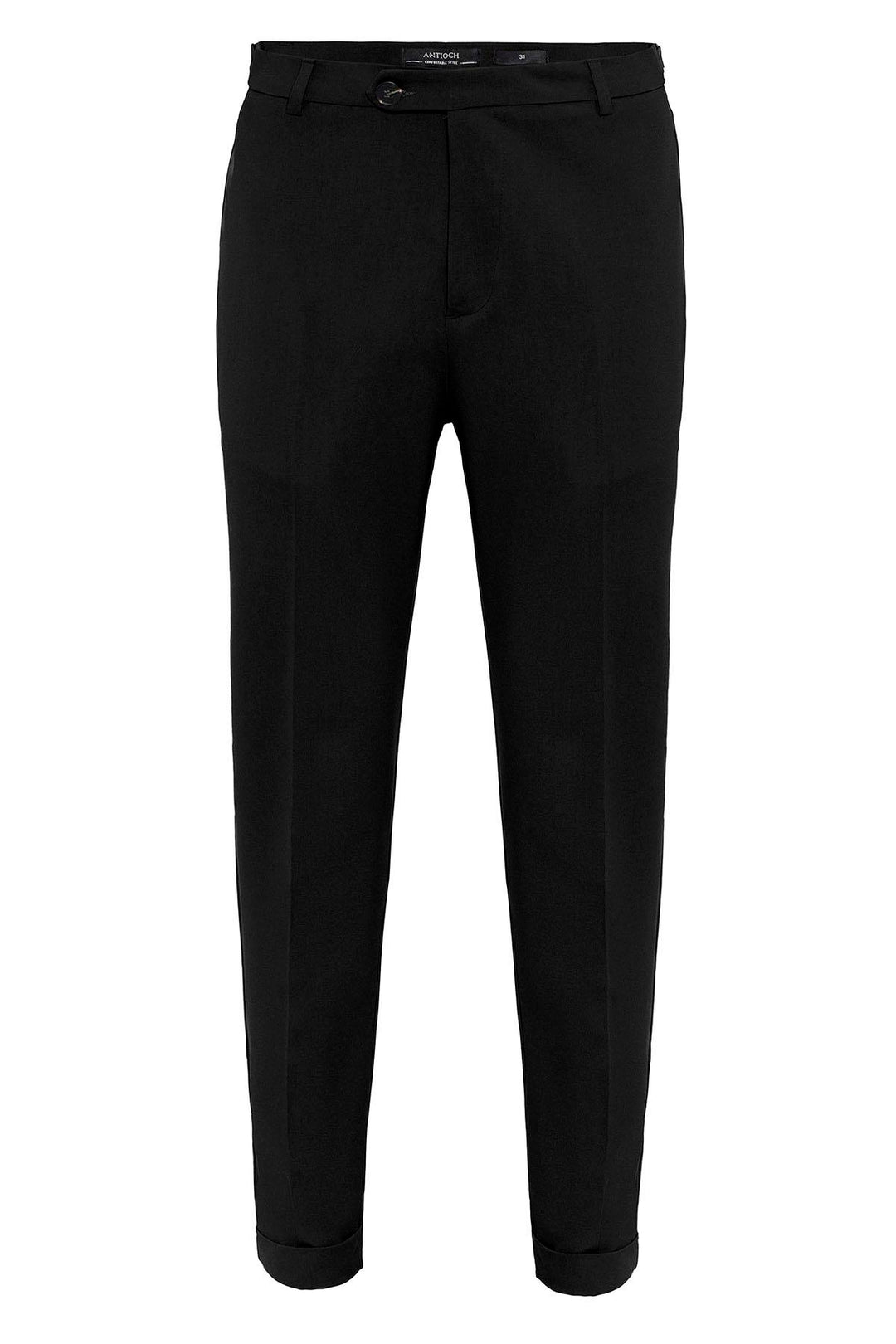 Pantalón de hombre negro slim fit con puños - Wessi