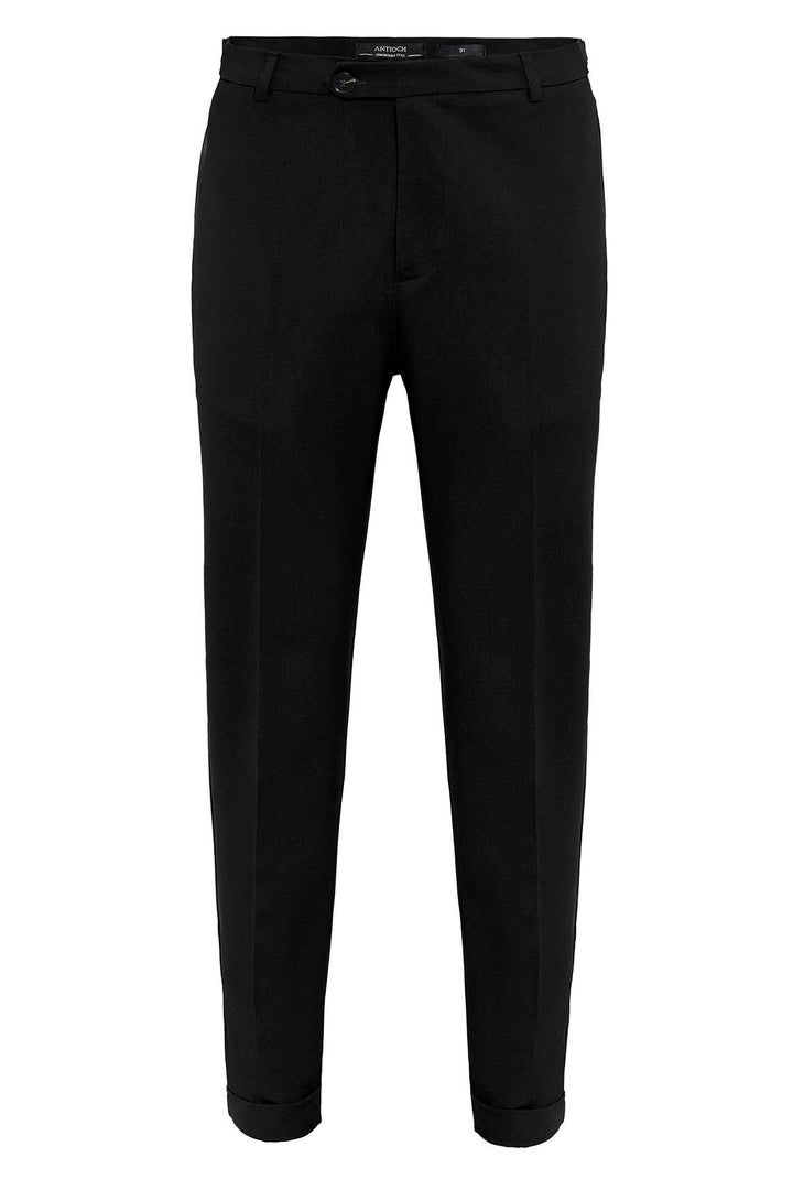 Pantalón de hombre negro slim fit con puños - Wessi