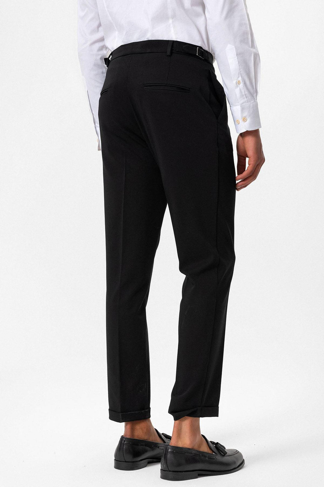 Pantalón de hombre negro slim fit con puños - Wessi