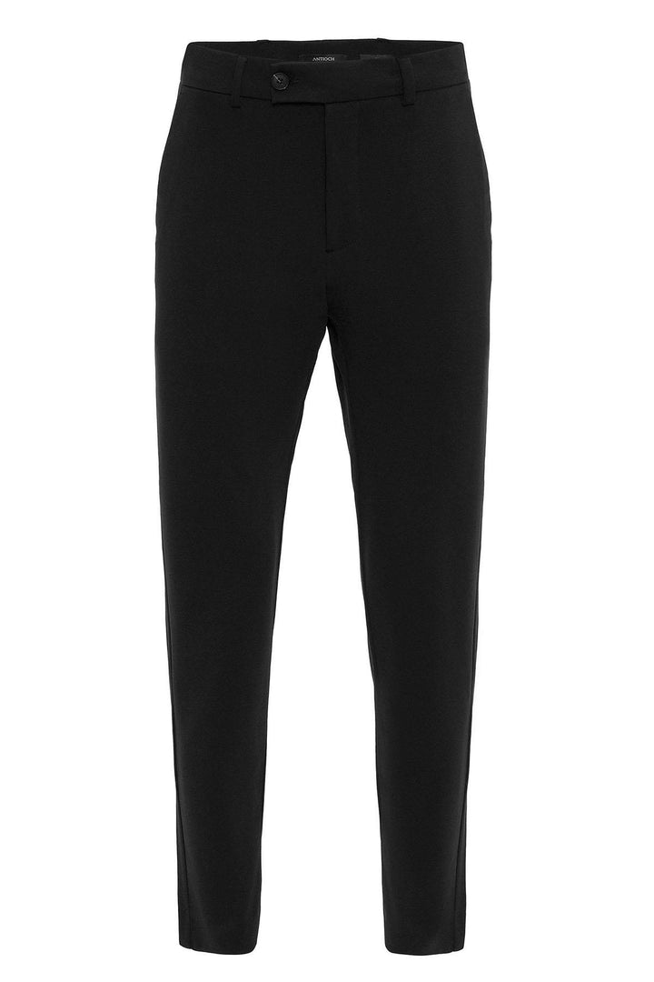 Pantalon noir taille haute avec boucle pour hommes, coupe décontractée - Wessi