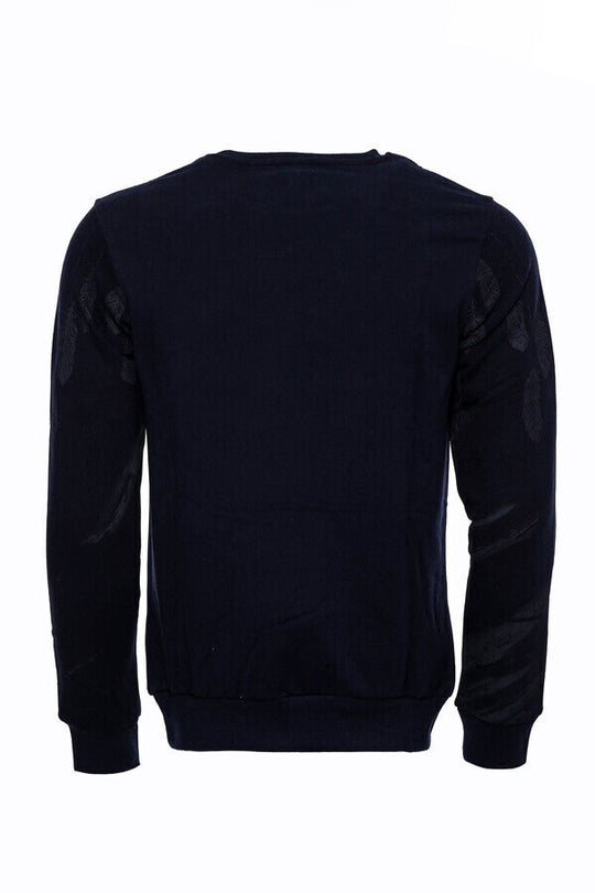 Felpa blu navy con fantasia slim fit - Wessi