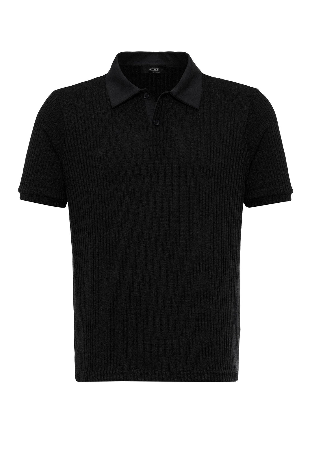 Camiseta de hombre negra con cuello polo y corte slim - Wessi