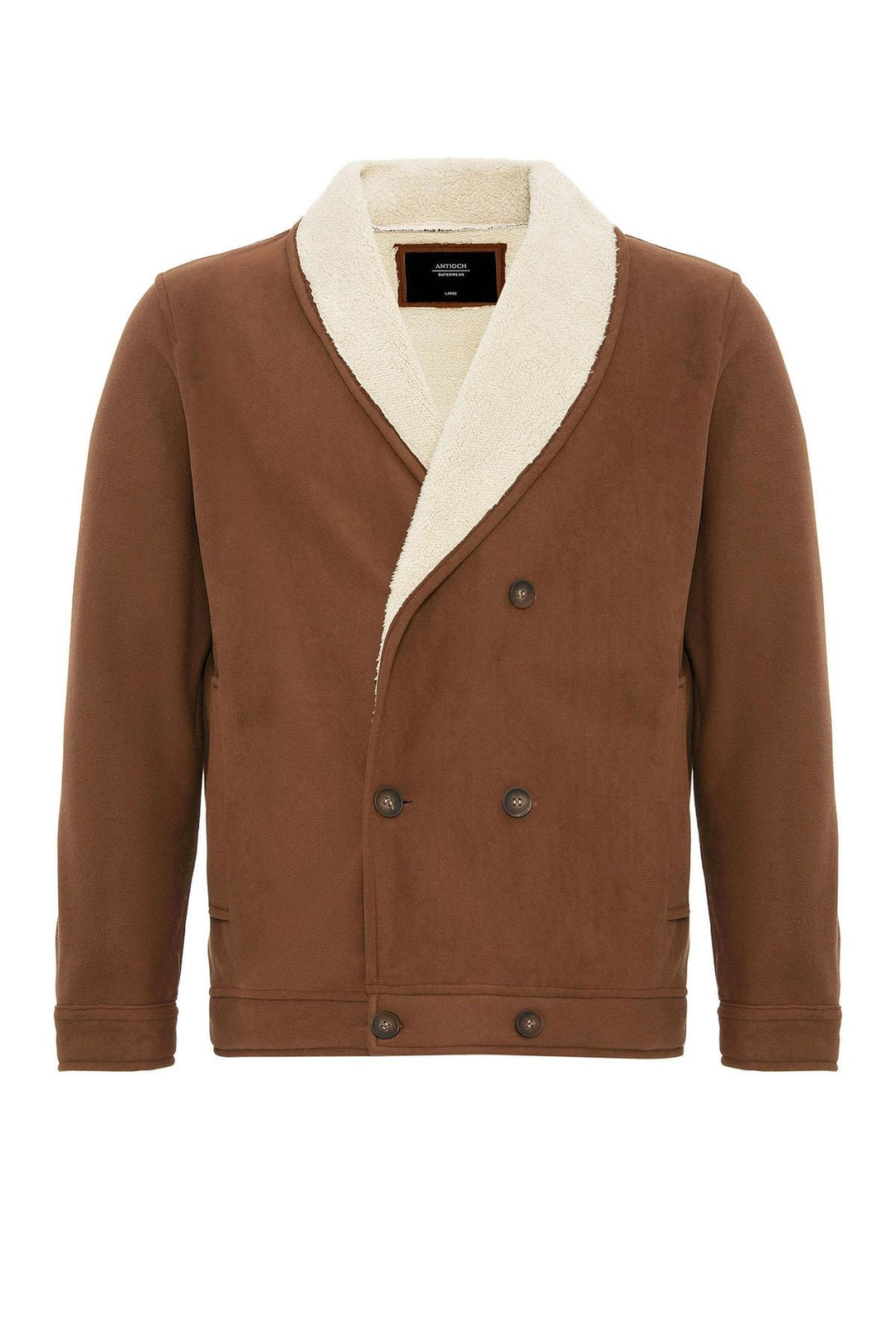 Tan Contrast Collar Men's Jacket with Lining Detail - Wessi