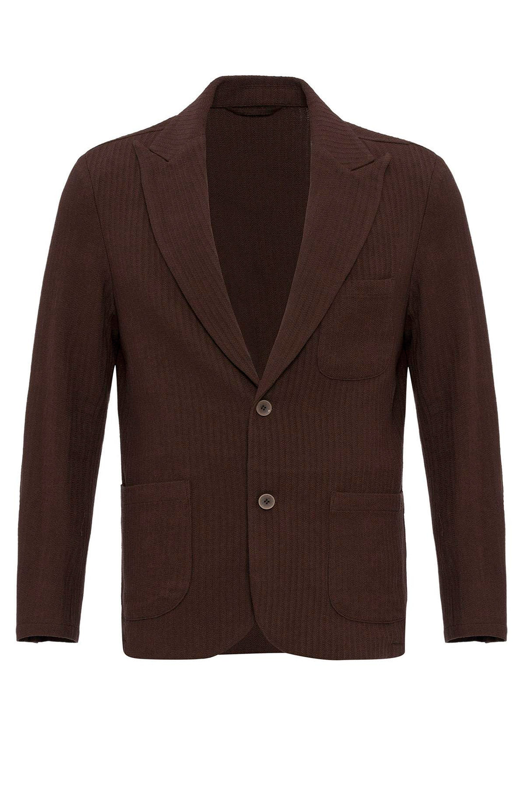 Blazer de hombre liso con bolsillos en marrón - Wessi