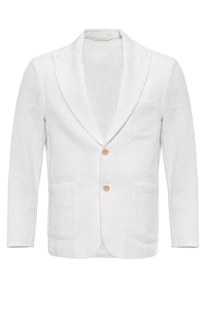 Veste Blazer Unie Écru Avec Poches Homme - Wessi