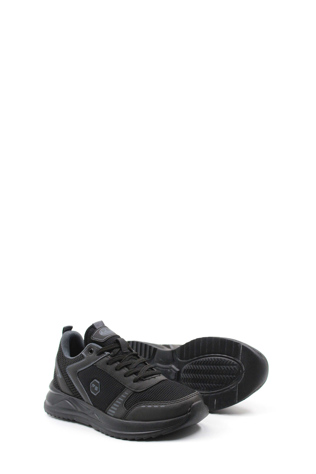 Men's Black Mesh Athletic Sneakers with Cushioned Sole - Wessi