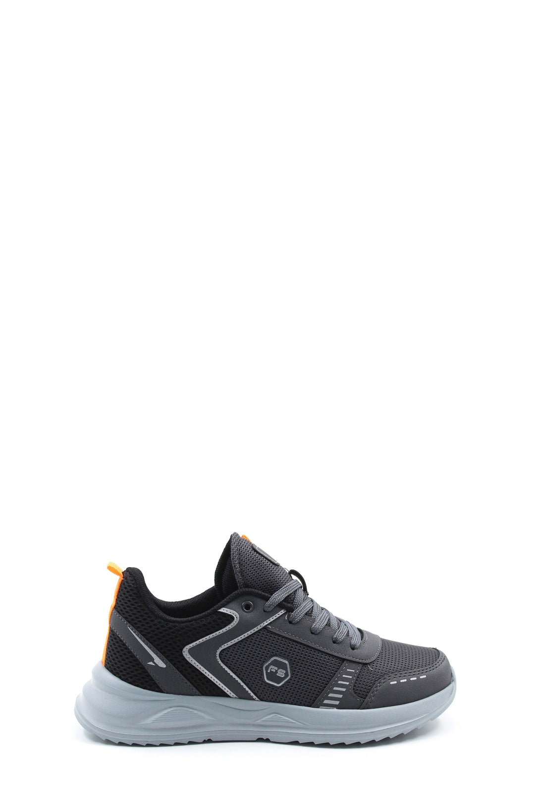 Men's Gray and Black Athletic Sneakers with Orange Accents - Wessi