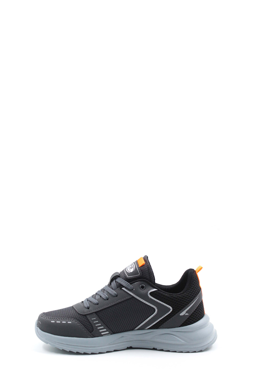 Men's Gray and Black Athletic Sneakers with Orange Accents - Wessi