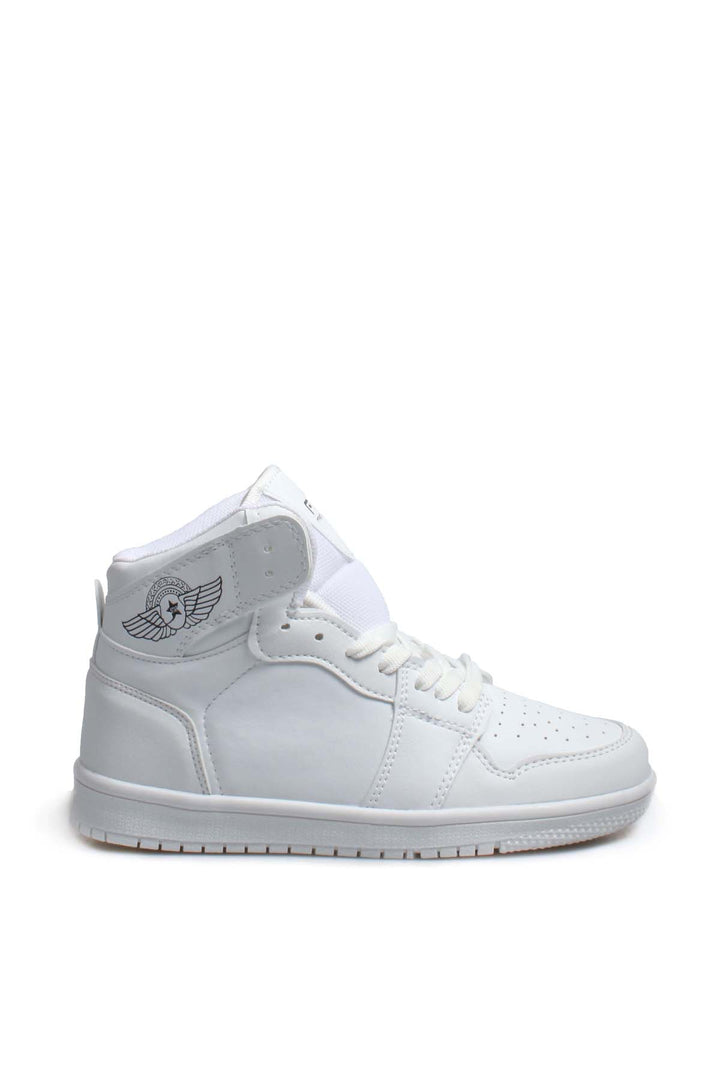 Men's All-White High-Top Sneakers with Minimalist Design - Wessi