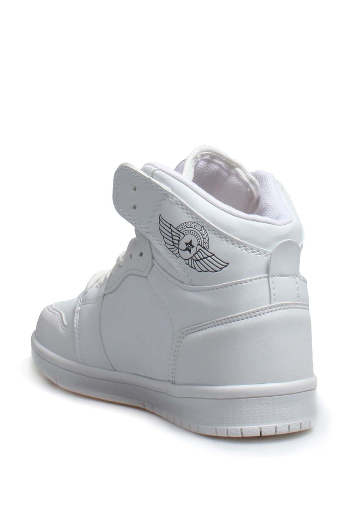 Men's All-White High-Top Sneakers with Minimalist Design - Wessi