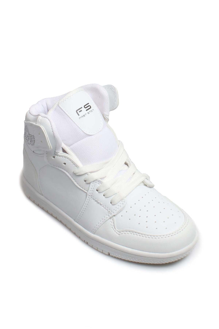 Men's All-White High-Top Sneakers with Minimalist Design - Wessi