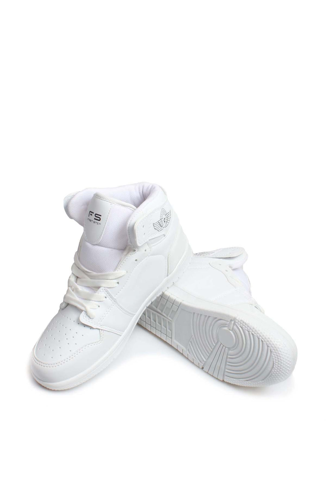 Men's All-White High-Top Sneakers with Minimalist Design - Wessi