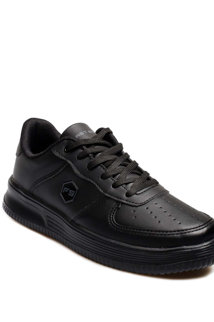 Zapatillas bajas de piel negra con diseño perforado para hombre - Wessi