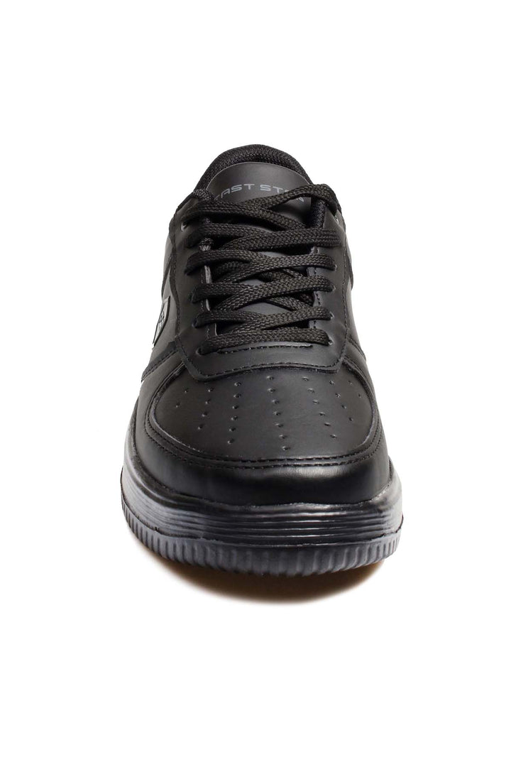 Zapatillas bajas de piel negra con diseño perforado para hombre - Wessi