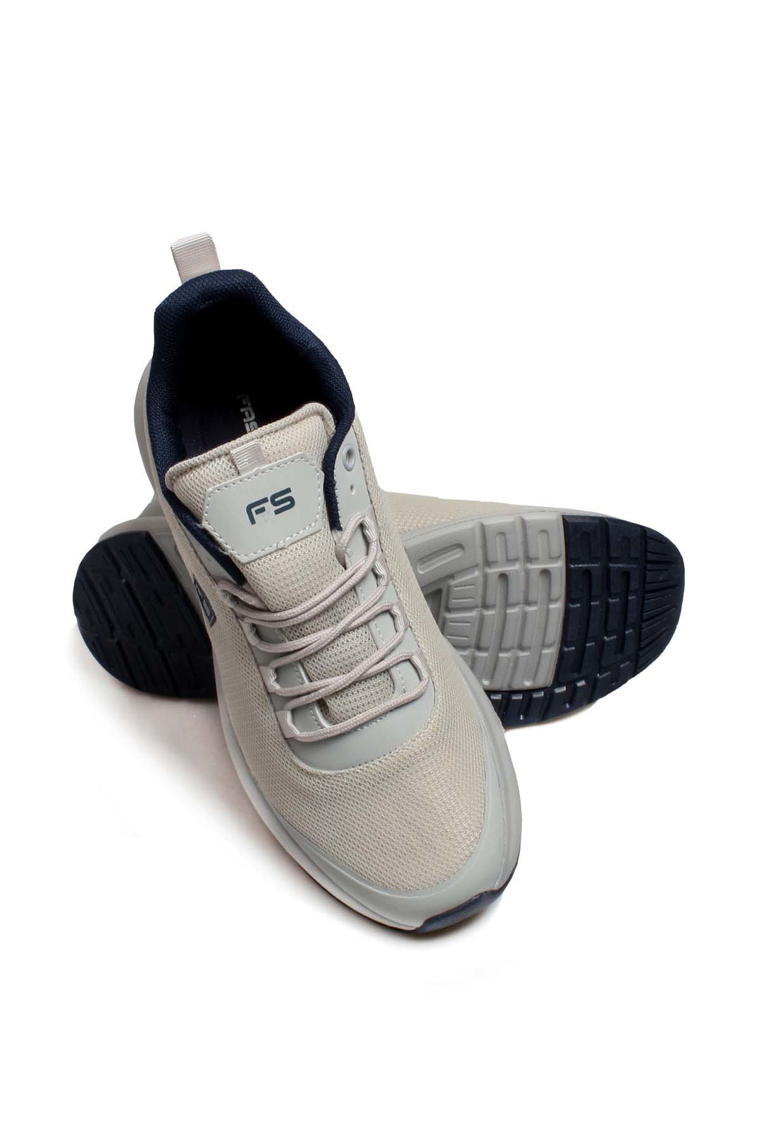 Zapatillas deportivas gris claro para hombre con detalles en azul marino - Wessi