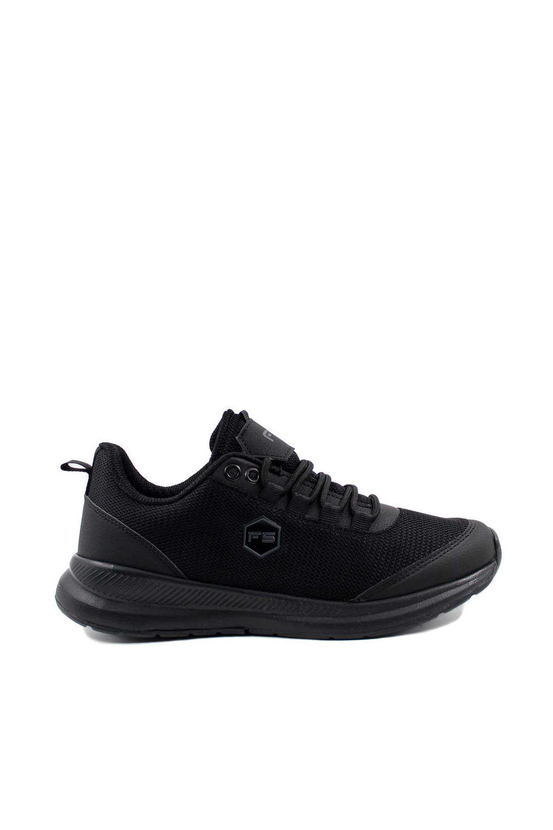 Men's Black Mesh Running Sneakers-Wessi