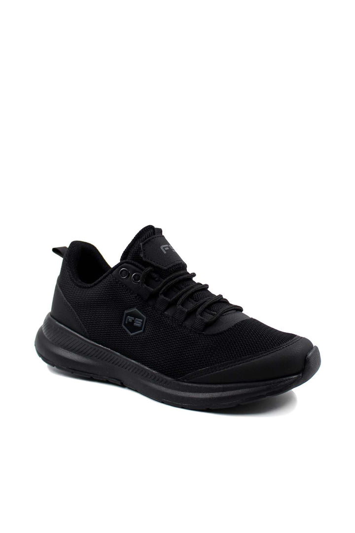 Men's Black Mesh Running Sneakers-Wessi