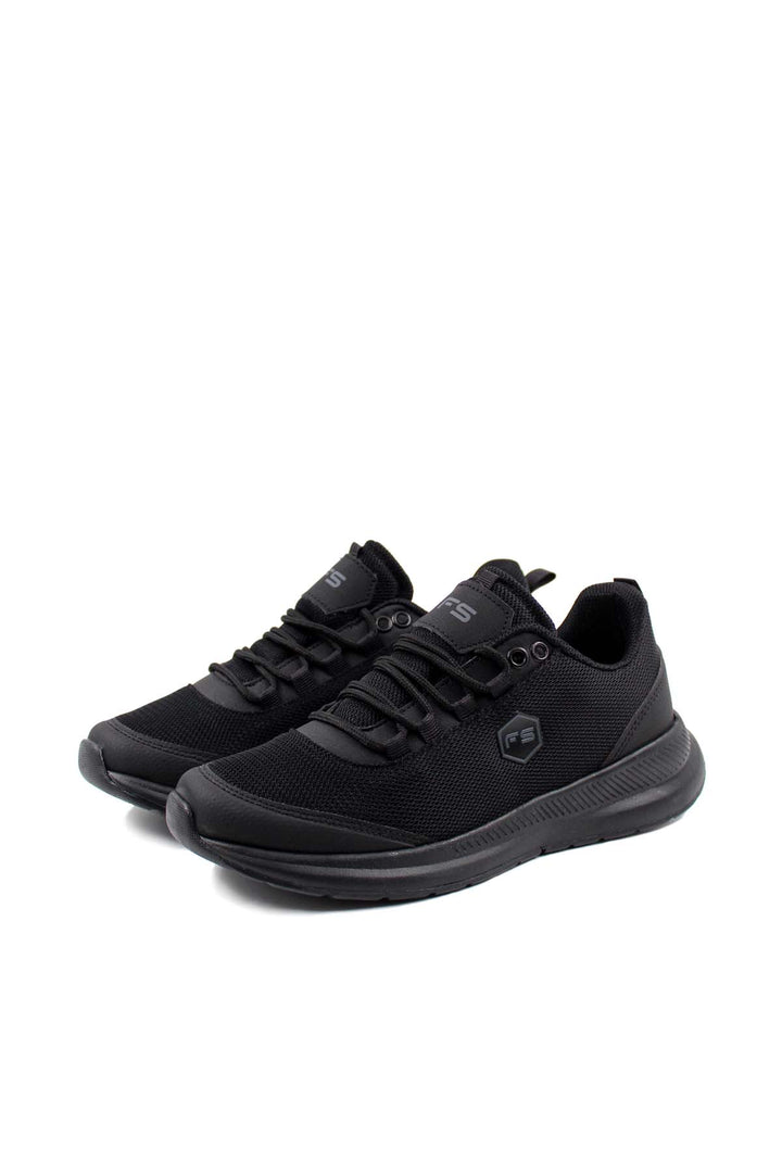 Men's Black Mesh Running Sneakers-Wessi