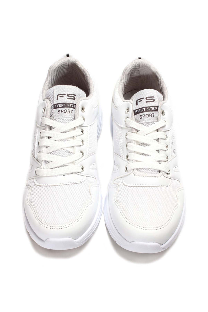 Men's All-White Athletic Sneakers-Wessi