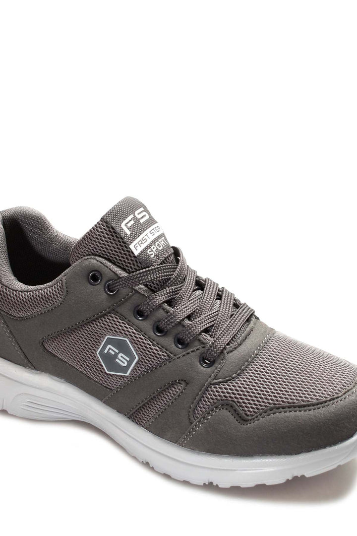 Men's Gray Mesh Running Sneakers-Wessi